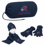 Winter set with beanie, gloves & scarf in a drawstring pouch - Image 3