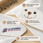 Soft bamboo hooded baby bath towel with cute bear ears - Image 3