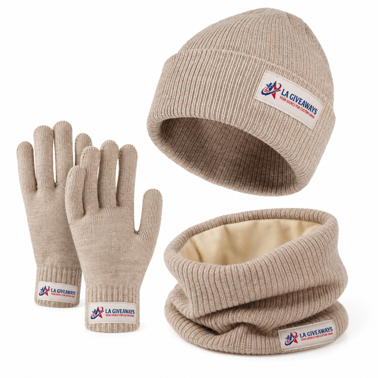 Winter Beanie (2) Winter Beanie Scarf & Gloves Set - Image 1