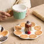 Custom Logo 300ml 3D Waffle Ceramic Mug & Saucer Set - Image 3