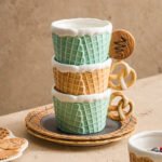 Custom Logo 300ml 3D Waffle Ceramic Mug & Saucer Set - Image 6
