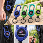 Custom Logo Retractable Key Reel Carabiner Badge Holder - Image 7