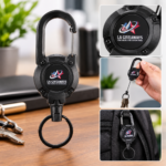 Custom Logo Retractable Key Reel Carabiner Badge Holder - Image 6