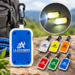 Custom Logo LED Safety Flashlight Keychain with Carabiner