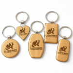 Custom Logo Wooden House Shape Promotional Keychain Gift - Image 6