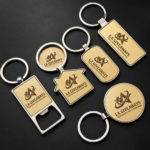 Custom Logo Wooden House Shape Promotional Keychain Gift