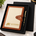 Custom Logo Luxury A5 PU Leather Buckle Notebook Gift Set - Image 2