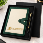 Custom Logo Luxury A5 PU Leather Buckle Notebook Gift Set - Image 3