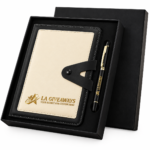 Custom Logo Luxury A5 PU Leather Buckle Notebook Gift Set - Image 4