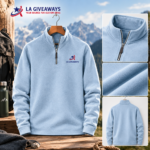 Custom Logo Oversized Fleece Quarter-Zip Windbreaker - Image 8
