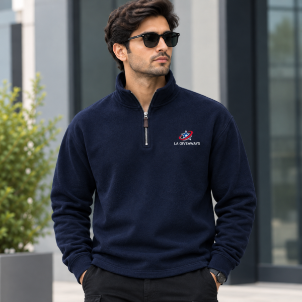 Custom Logo Oversized Fleece Quarter-Zip Windbreaker