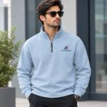 Custom Logo Oversized Fleece Quarter-Zip Windbreaker - Image 2
