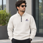 Custom Logo Oversized Fleece Quarter-Zip Windbreaker - Image 4