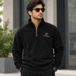 Custom Logo Oversized Fleece Quarter-Zip Windbreaker - Image 5