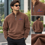Custom Logo Oversized Fleece Quarter-Zip Windbreaker - Image 7